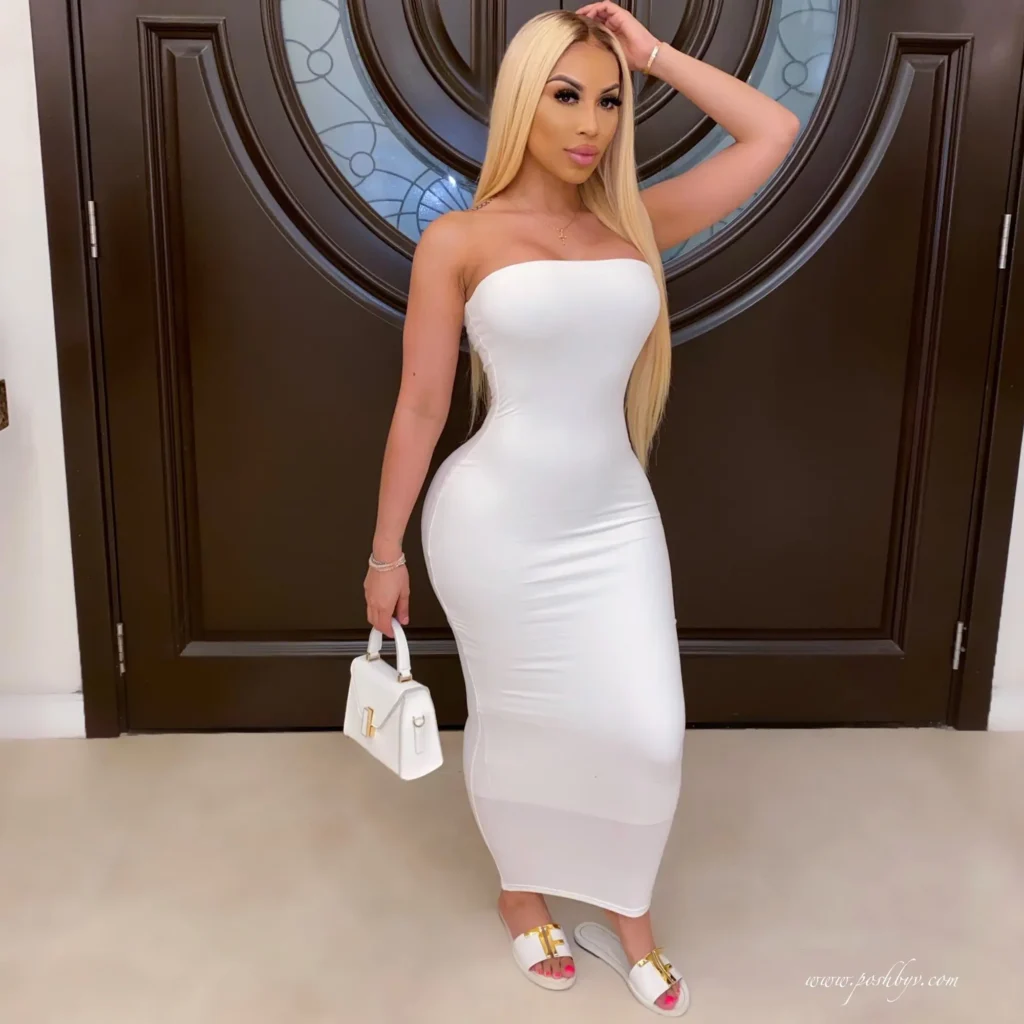 שמלת חוף ארוכה מעוטרת בחזה ללא שרוולים סקסית לנשים לקיץ