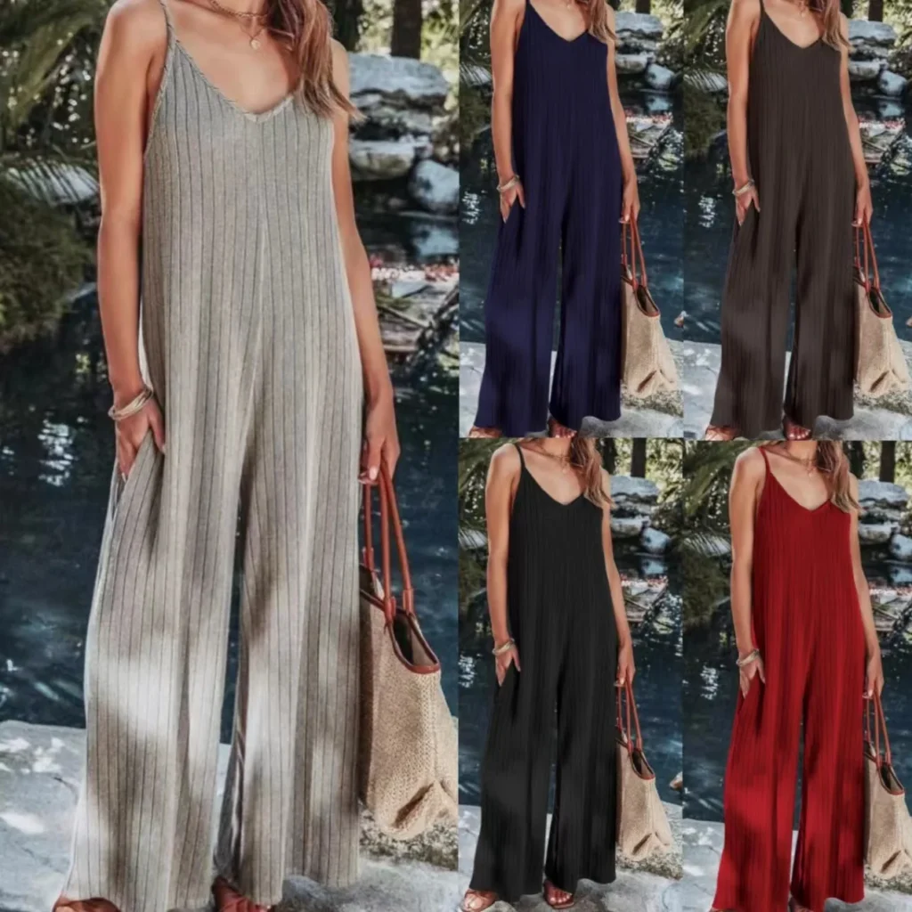 2023 AliExpress אירופה ובאמריקה חדש סרבל נשים של צלב גבול קיץ נשי חוט ללא משענת מוצק צבע סקסי סרבל